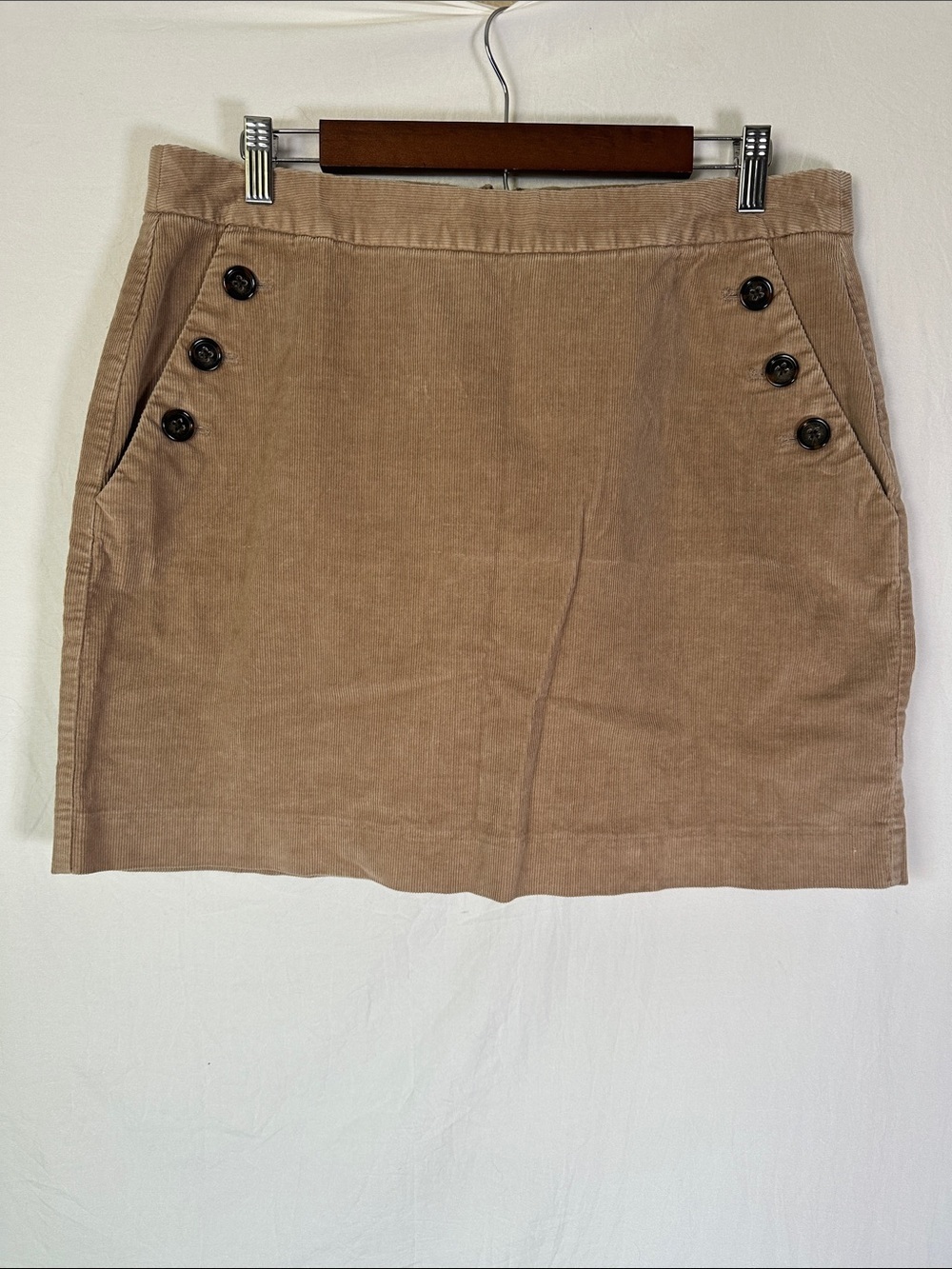 Banana Republic Tan Corduroy Button-Accent Mini Skirt